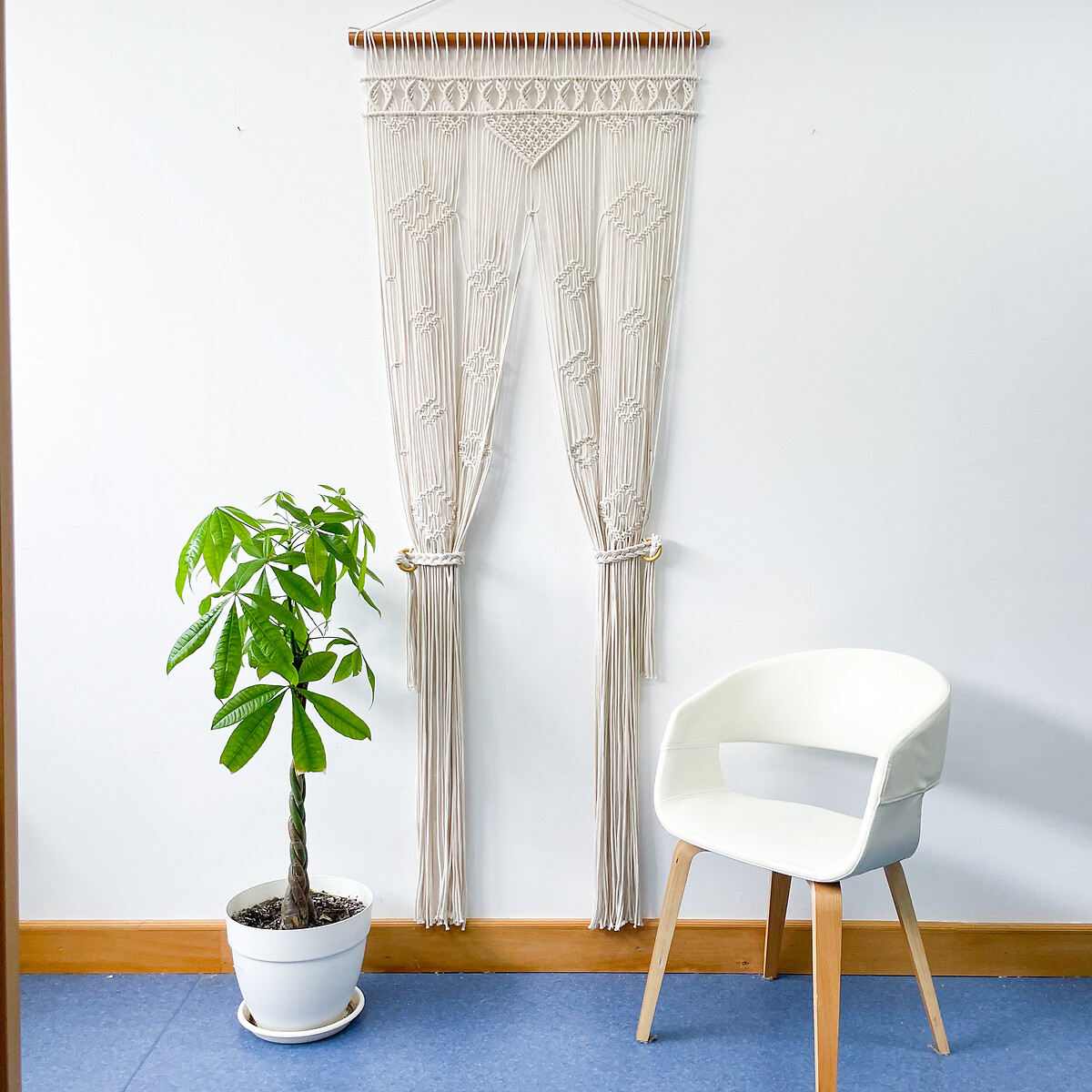 Decoração CORTINA em macramé AFTERLIFE, Macramar natural, MACRAMAR