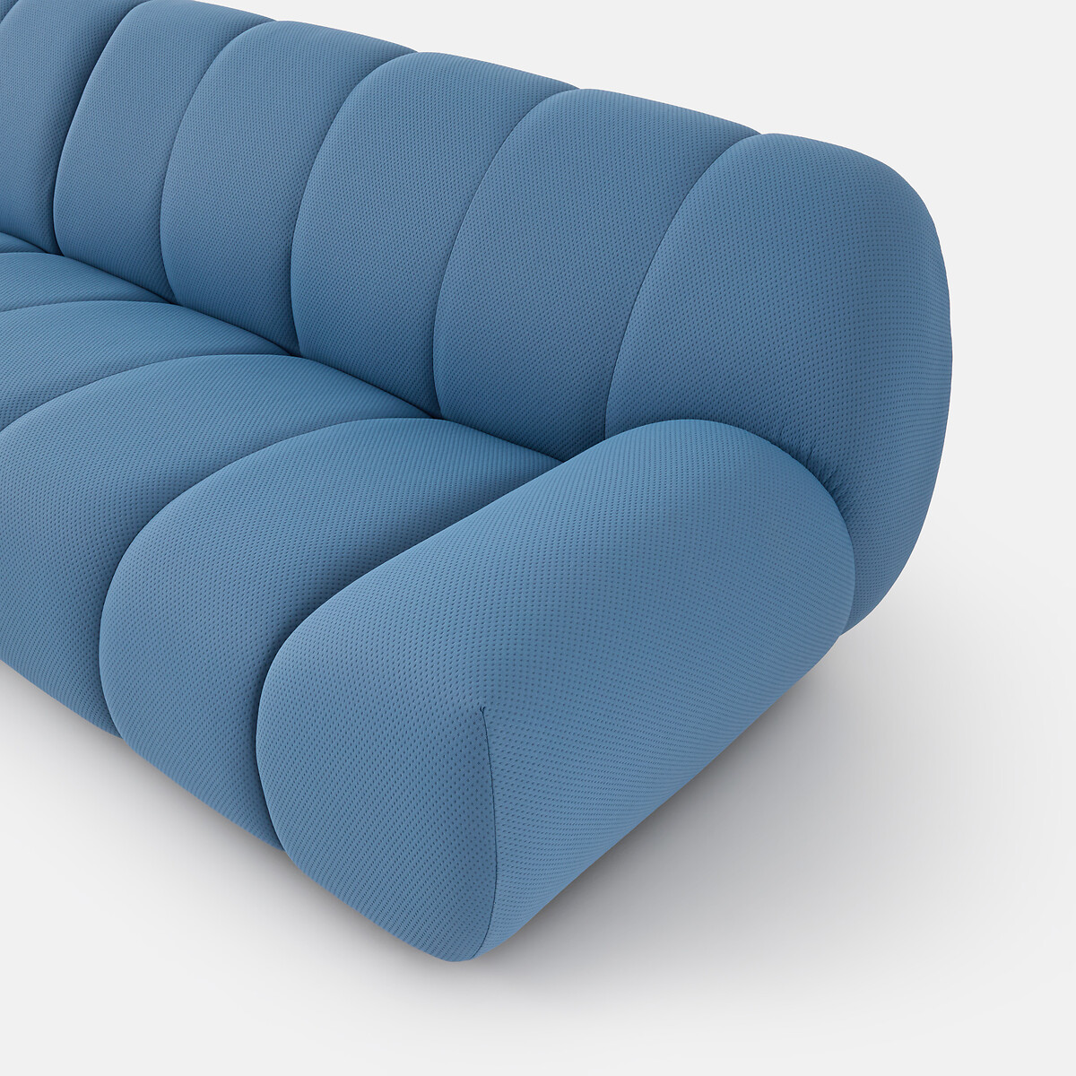 Canapé d'angle gauche, 4 places, en tissu matelassé, NURIA bleu, LA REDOUTE INTERIEURS