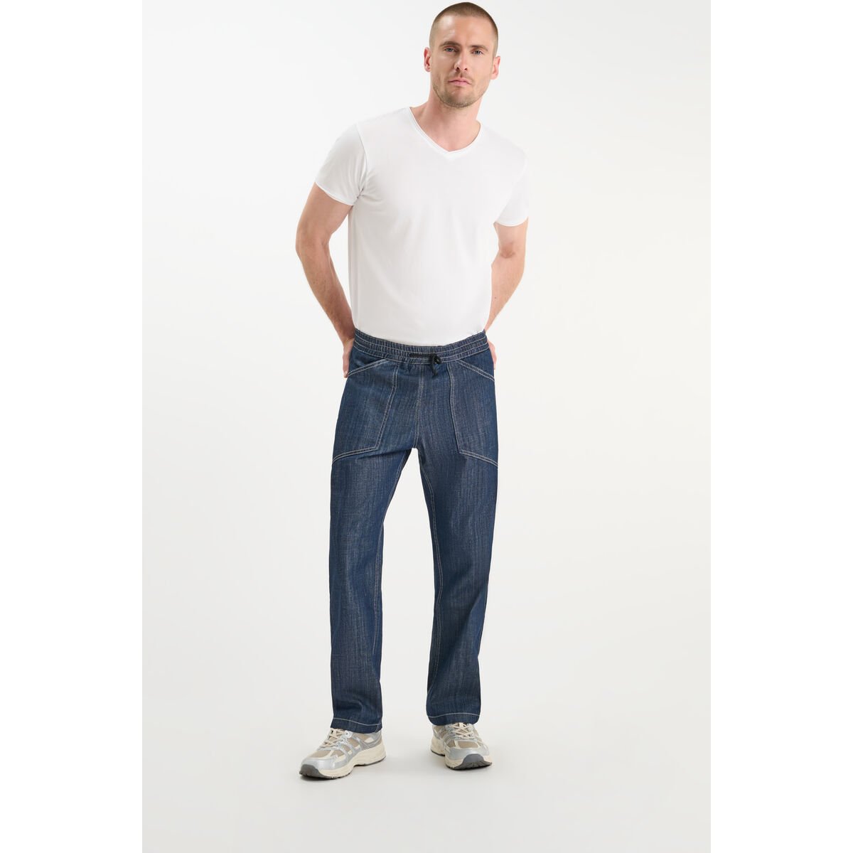 Jeans loose, large MILAK, longueur 34 blue, LE TEMPS DES CERISES