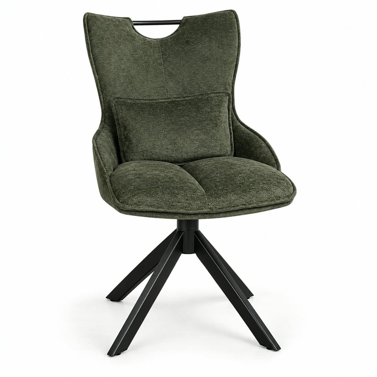 Chaise pivotante coussin et poignée tissu vert (lot de 2) IENA vert, PIER IMPORT