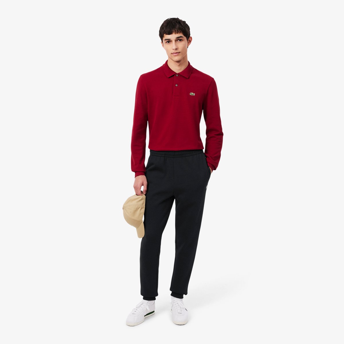 Pantalon de survêtement molleton tapered fit noir-031, LACOSTE