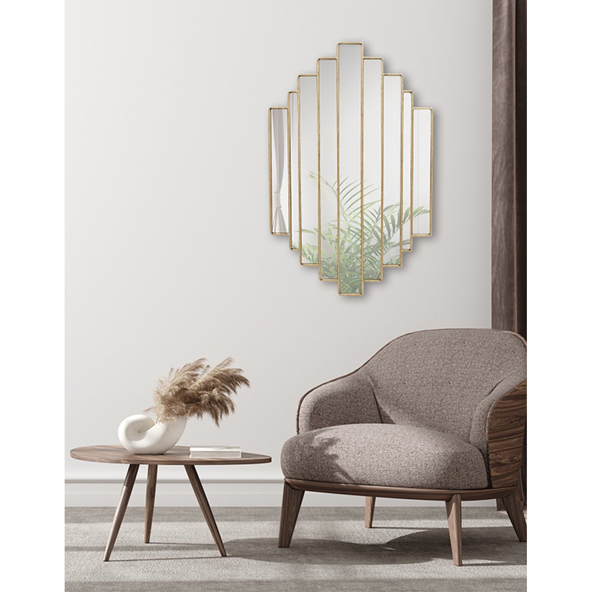 Miroir art déco 51x80cm or, EMDE