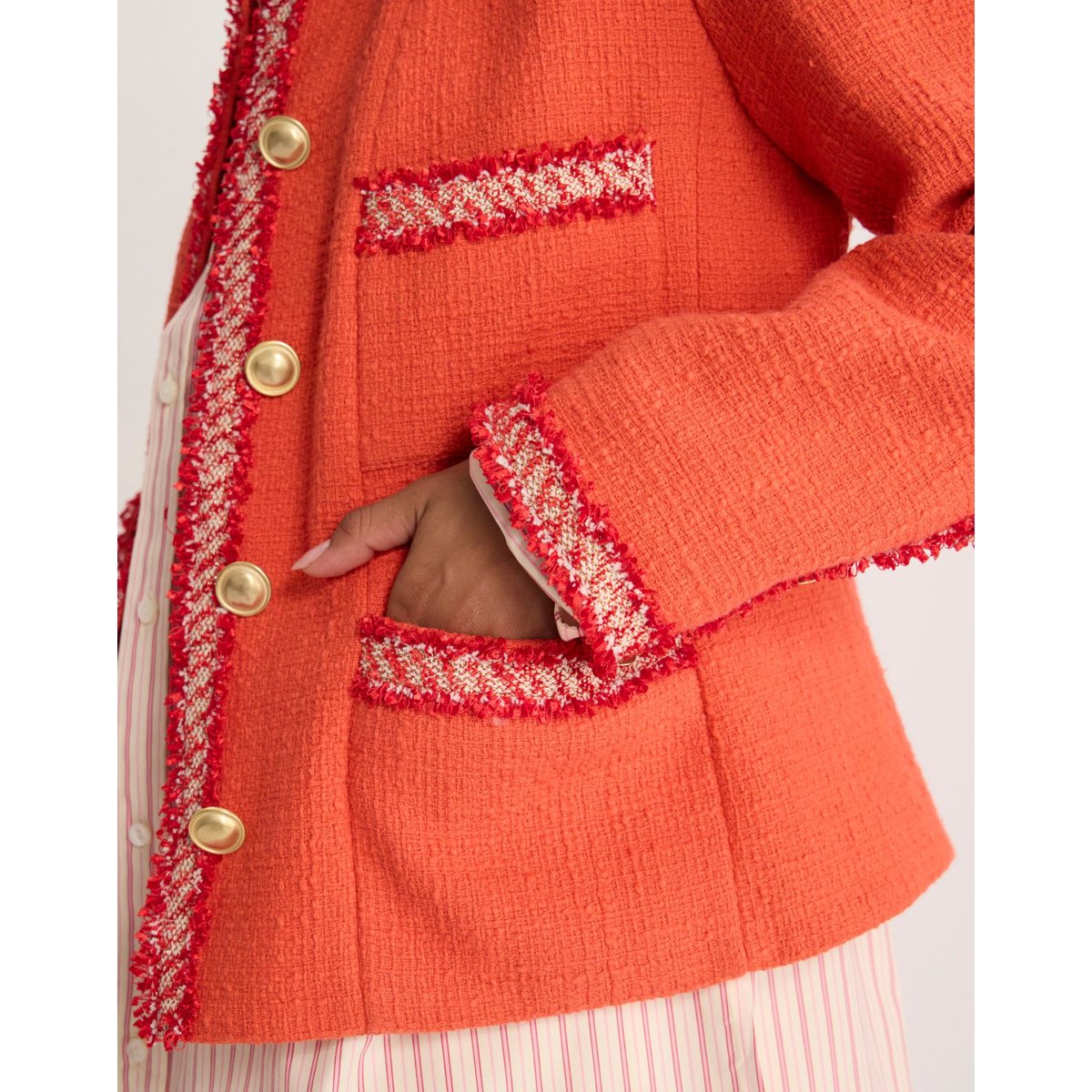 Veste Adelaïde en coton rouge, INES DE LA FRESSANGE PARIS
