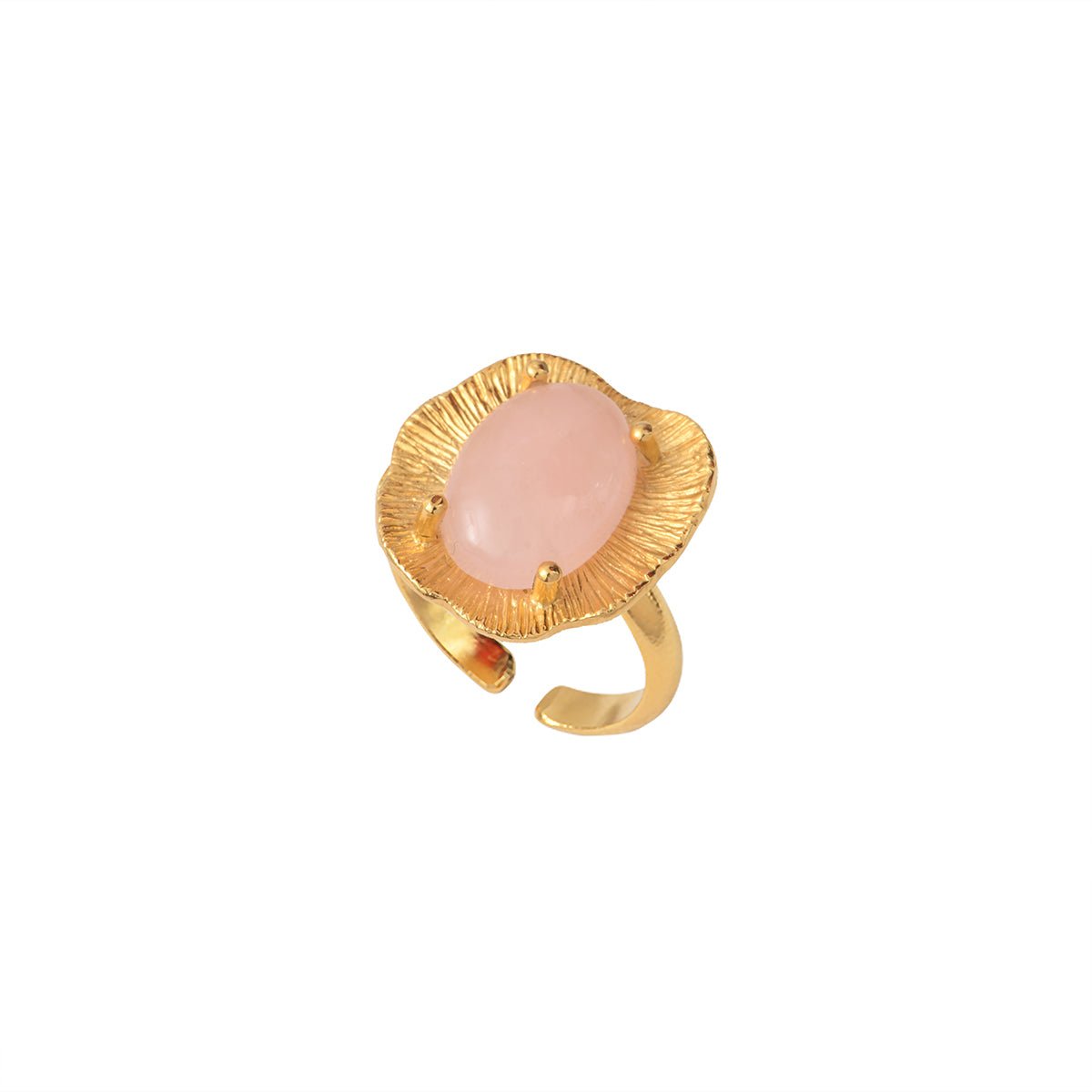 Bague quartz rose dorée - swann rose, CAROLINE NAJMAN