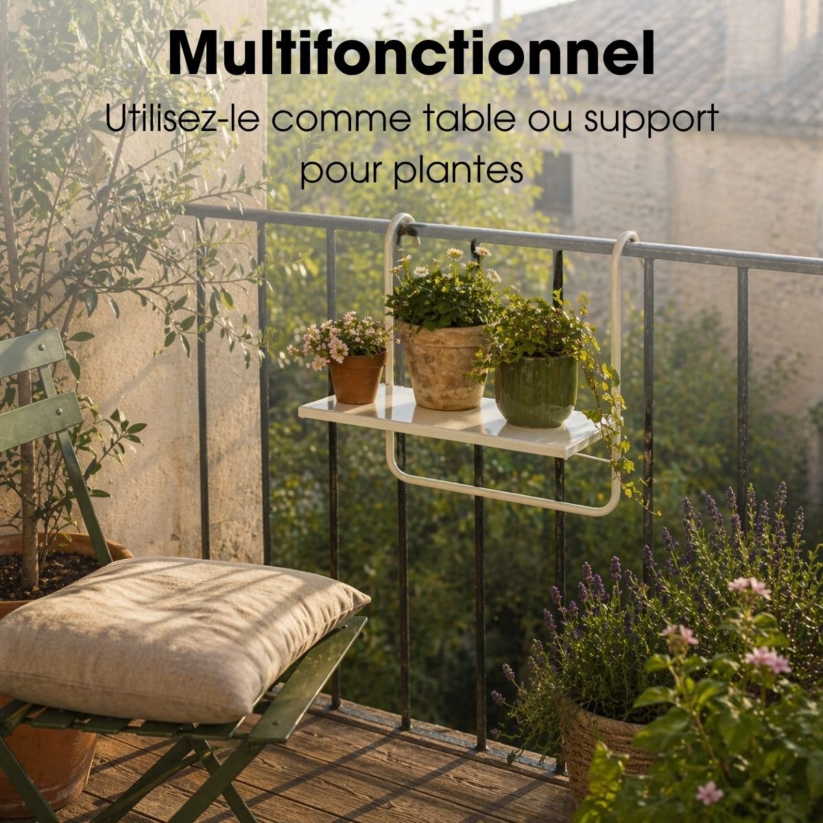 Table d'appoint extérieure SEATLE blanc, MICA DECORATIONS