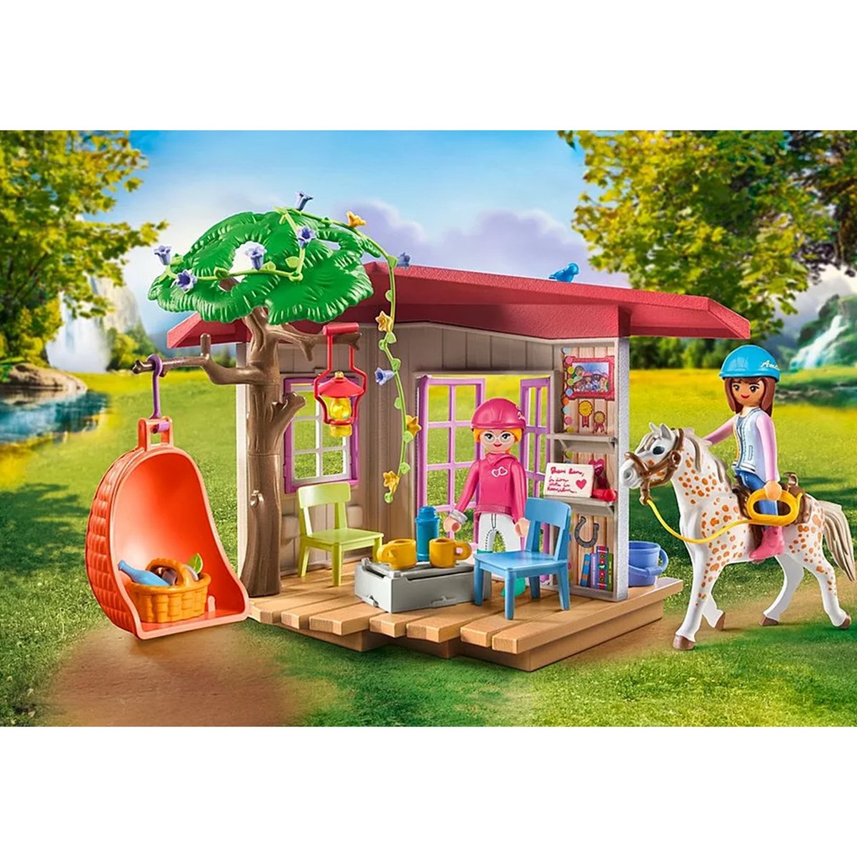 Espace détente avec cavalières multicolore, PLAYMOBIL