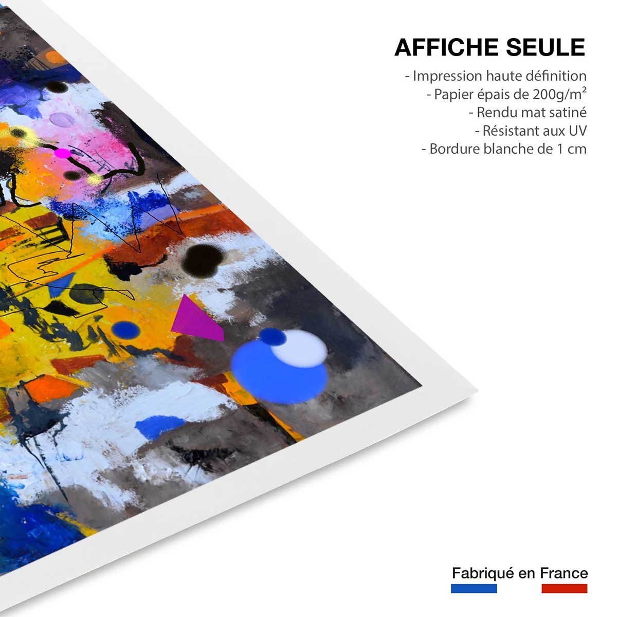 Affiche circle yellow blue affiche seule, HEXOA