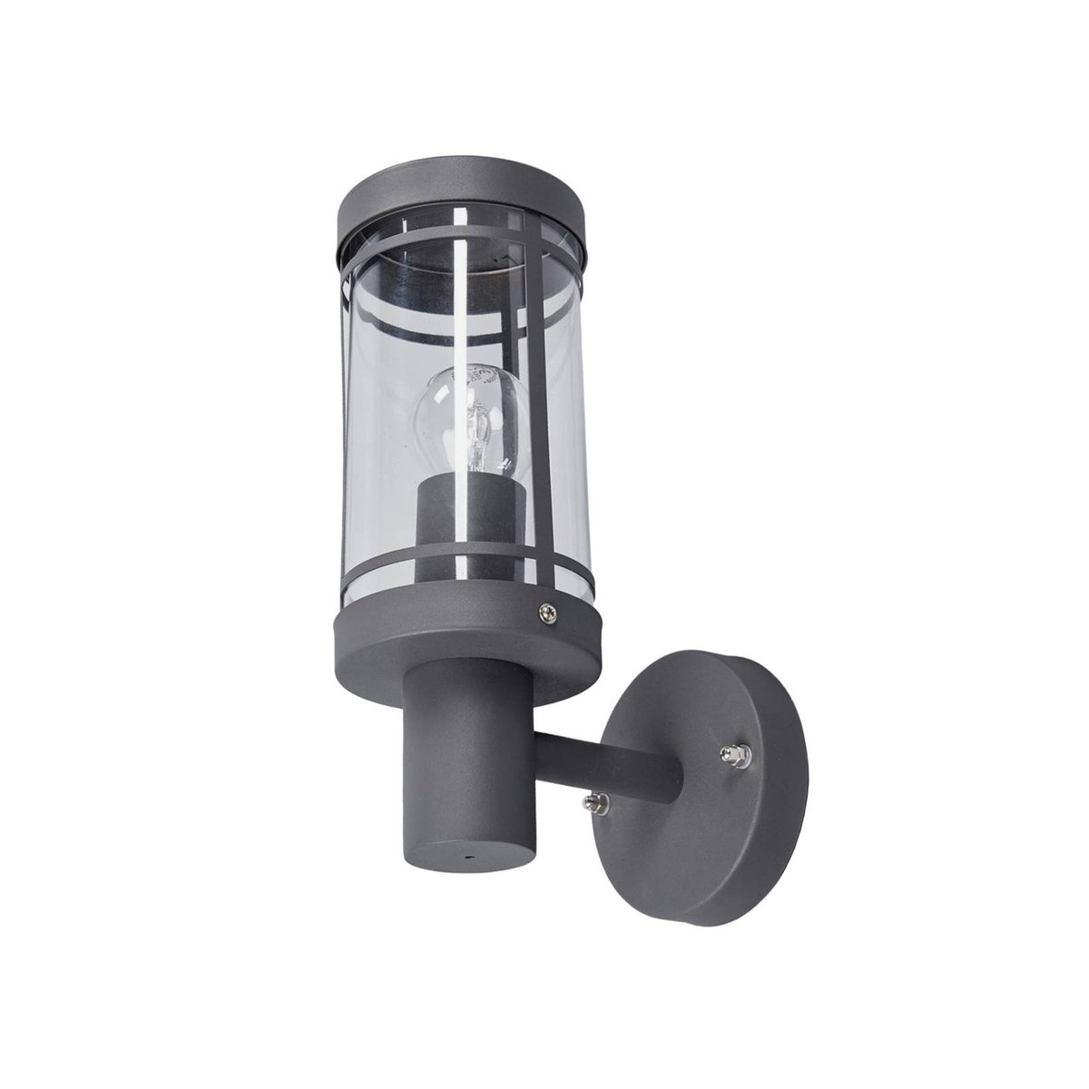 Applique extérieure en inox moderne, Djori gris foncé, transparent, LINDBY