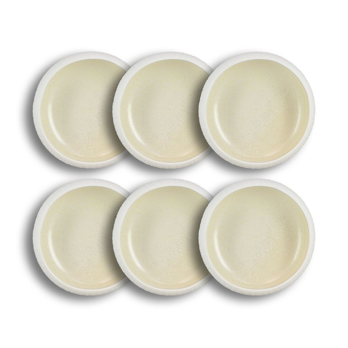 Lot de 6 bols en porcelaine 18cm, URUS beige-blanc, OGO LIVING