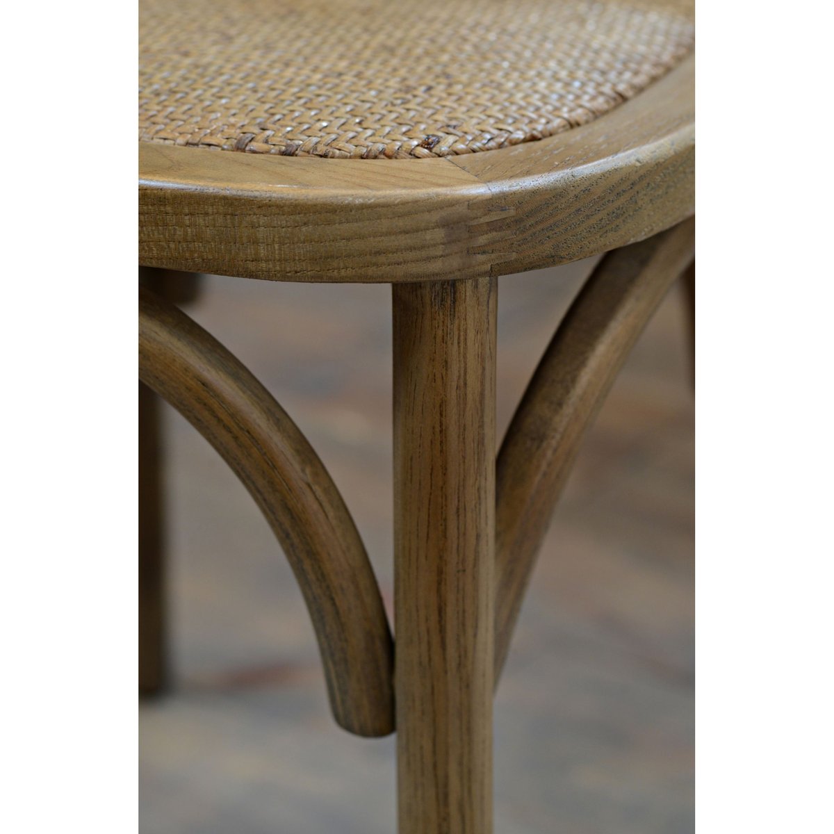 Chaises en bois massif et métal assise rotin (lot de 2) - BISTROT bois clair, HELLIN, DEPUIS 1862