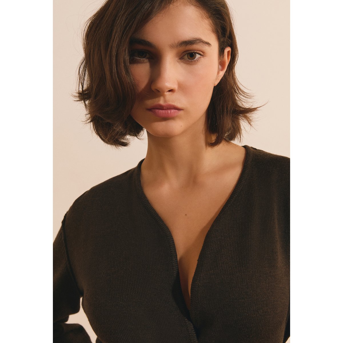 ETAM PULL STONNA VESTE - COL V chocolat, ETAM