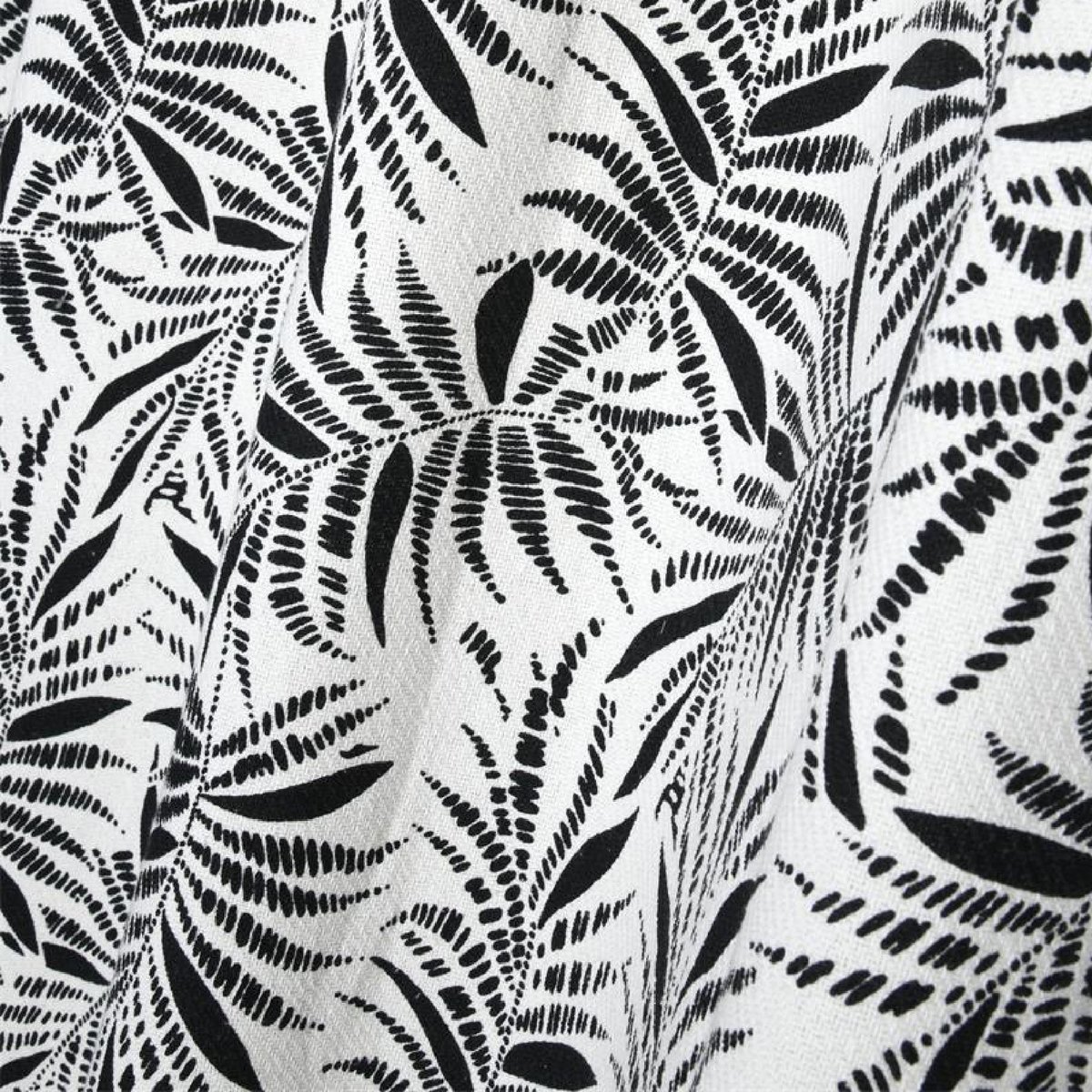 Rideau à oeillets imprimé feuillage tropical en coton ecru, LOVELY CASA