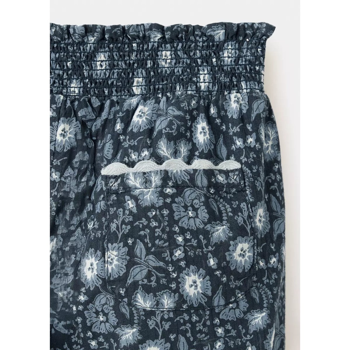 Pantalon bouffant à fleurs bleu pétrole, MANGO BABY