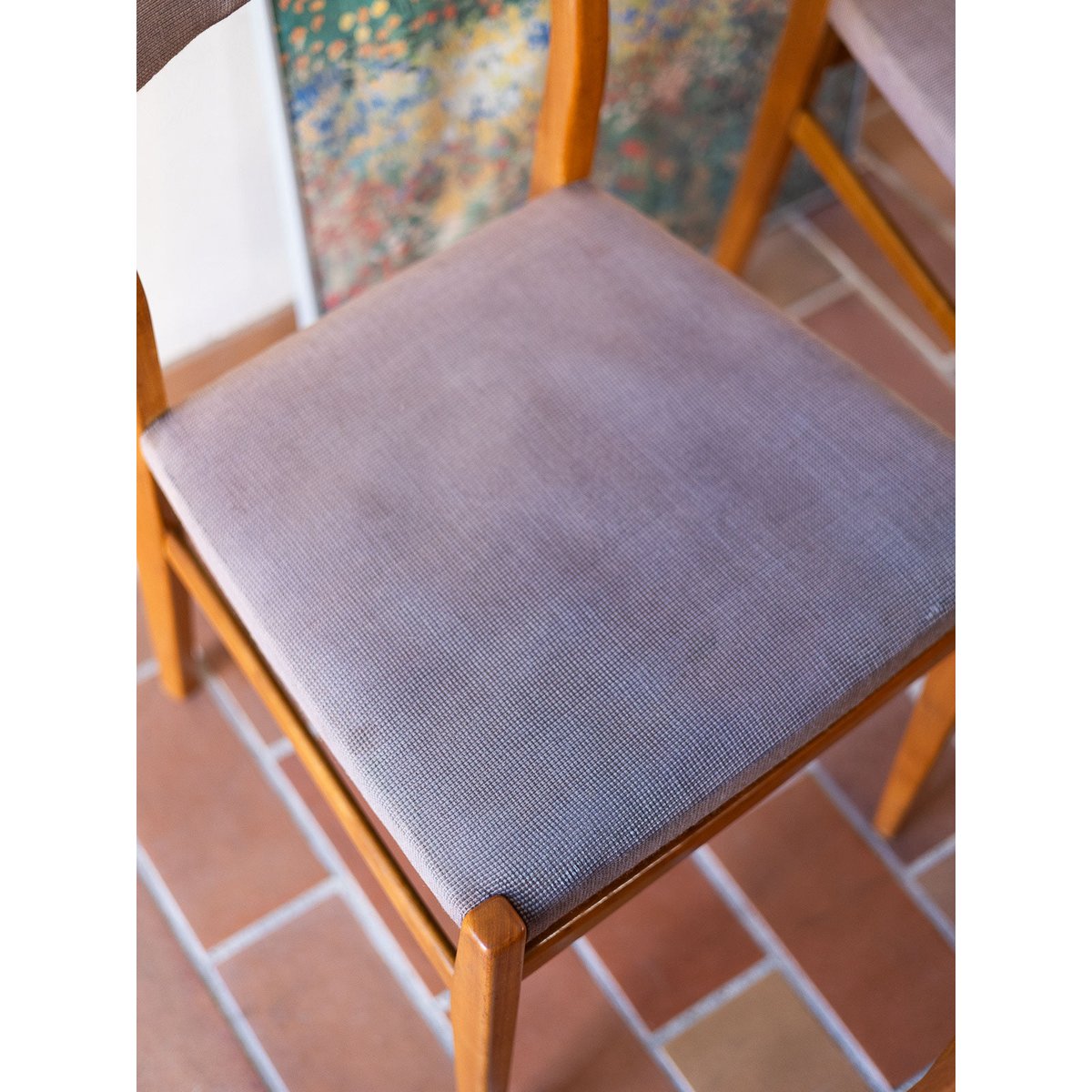 Lot de 4 chaises authentiques Alma N°1897 - Bon état bois clair, DEBONGOUT