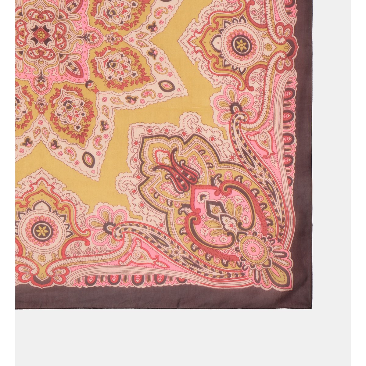 Carré indien de soie linnette beige, GALERIES LAFAYETTE