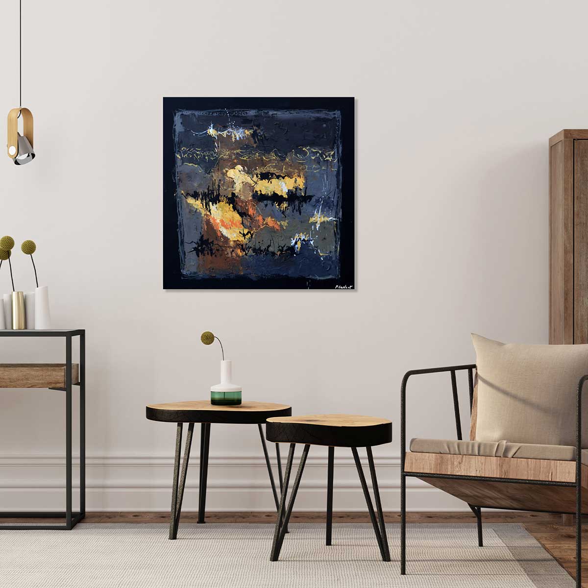 Tableau monochromatique de bleus tableau alu dibond, HEXOA