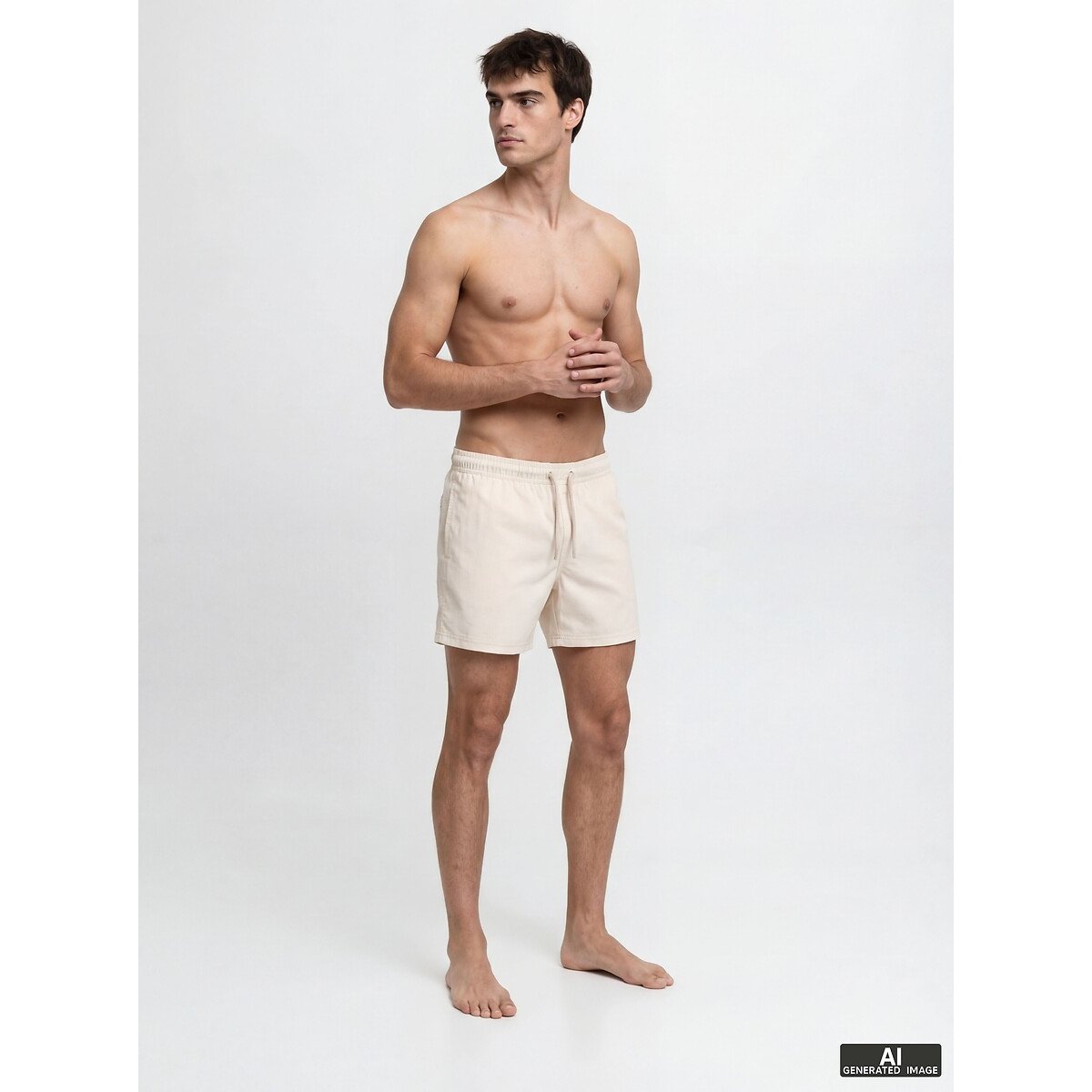 Short de bain avec badge crème, JACK & JONES