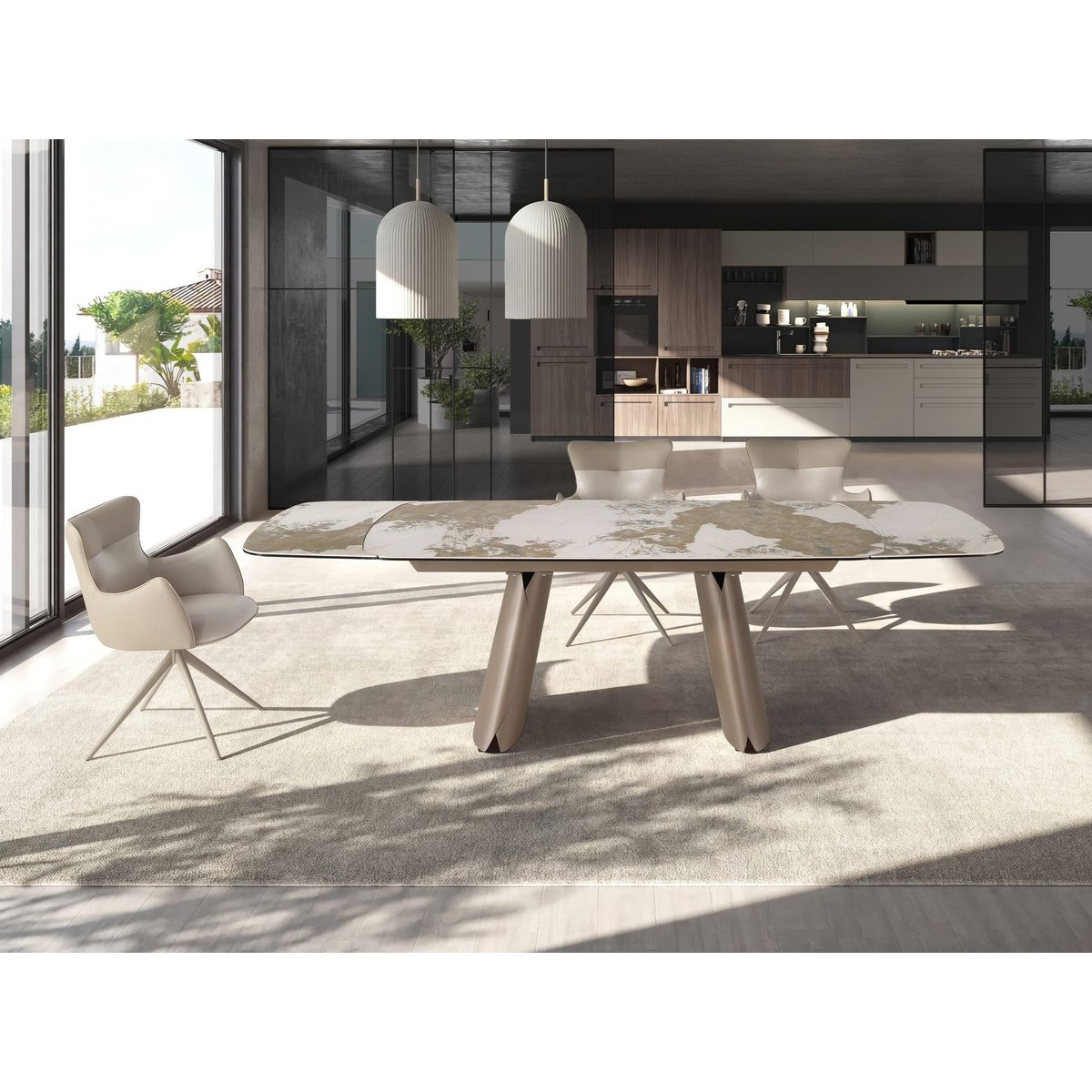 Chaise pivotante en similicuir blanc cassé | greige | sable, ANGEL CERDA