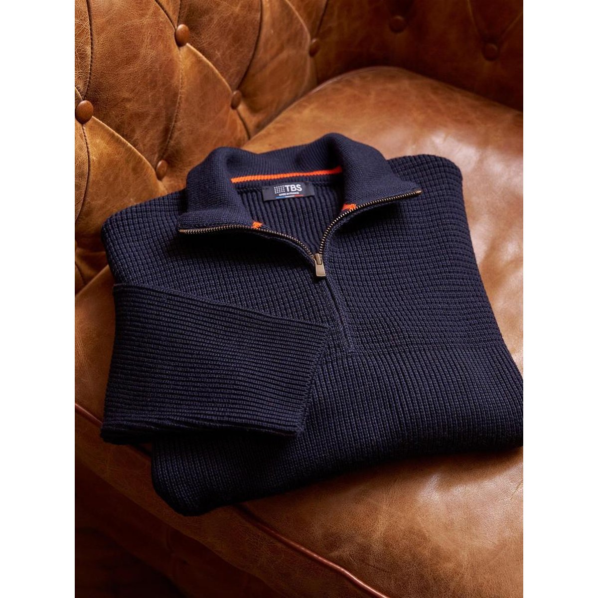 Pull col camionneur AUGUSTIN marine, TBS