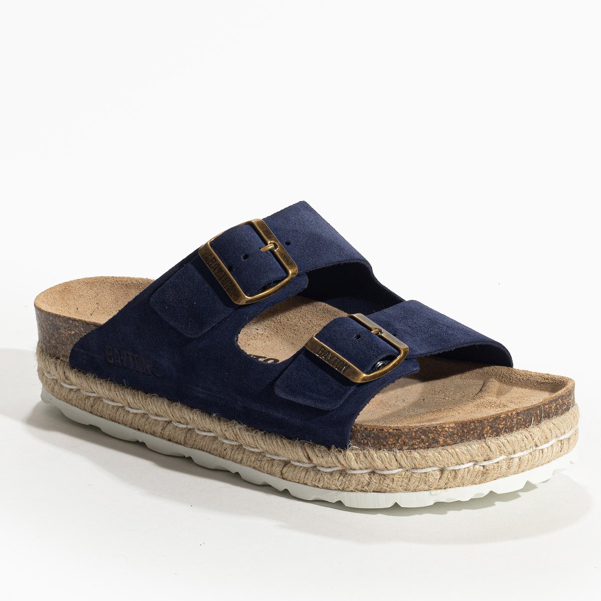 Sandales en cuir suedé OLYMPE bleu marine, BAYTON