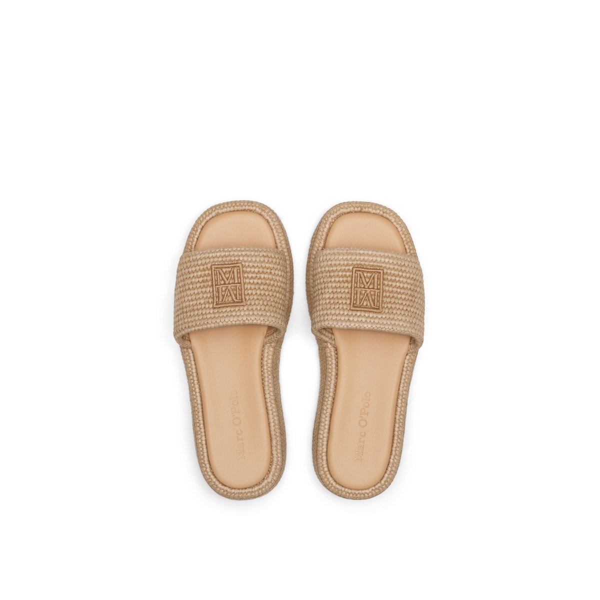 Glissières à plateau modèle Larissa en aspect raphia beige, MARC O'POLO