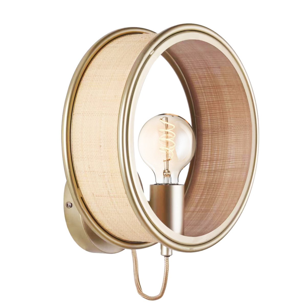 Applique murale en fibre naturelle - BOB beige, MAISON PAVANE