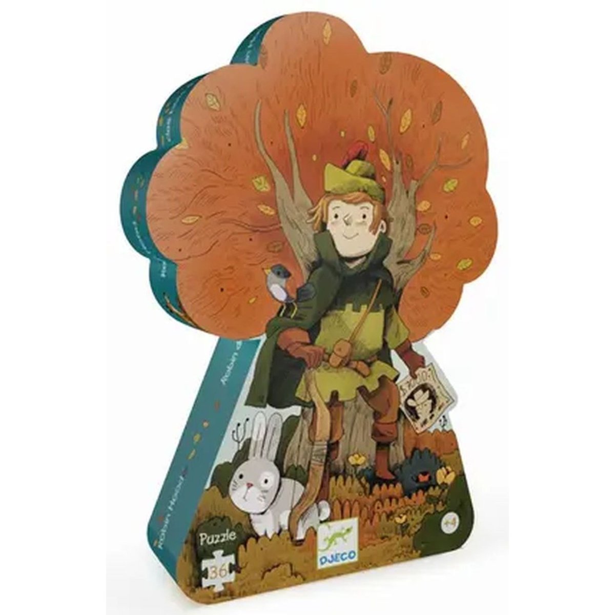 Puzzle silhouette Robin des bois 36 pièces couleur unique, DJECO