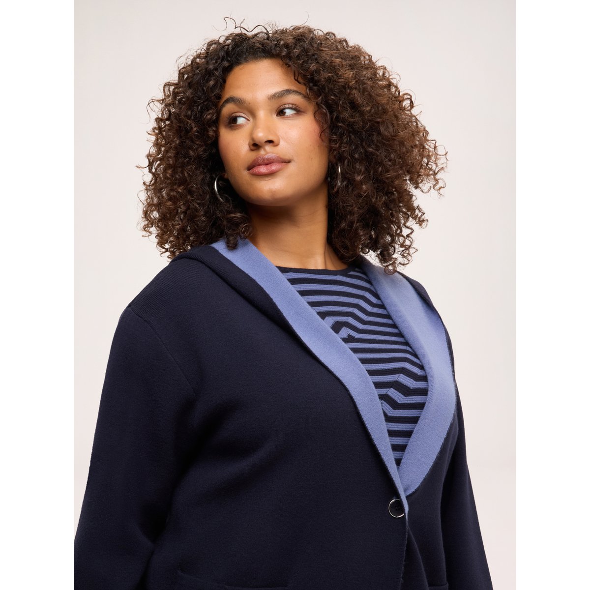 Manteau bicolore bleu, FIORELLA RUBINO
