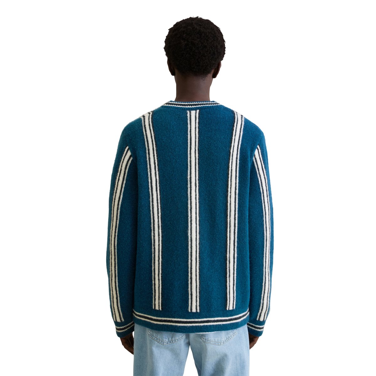 Veste en tricot regular en doux mélange de laine vierge bleu foncé, MARC O’POLO DENIM