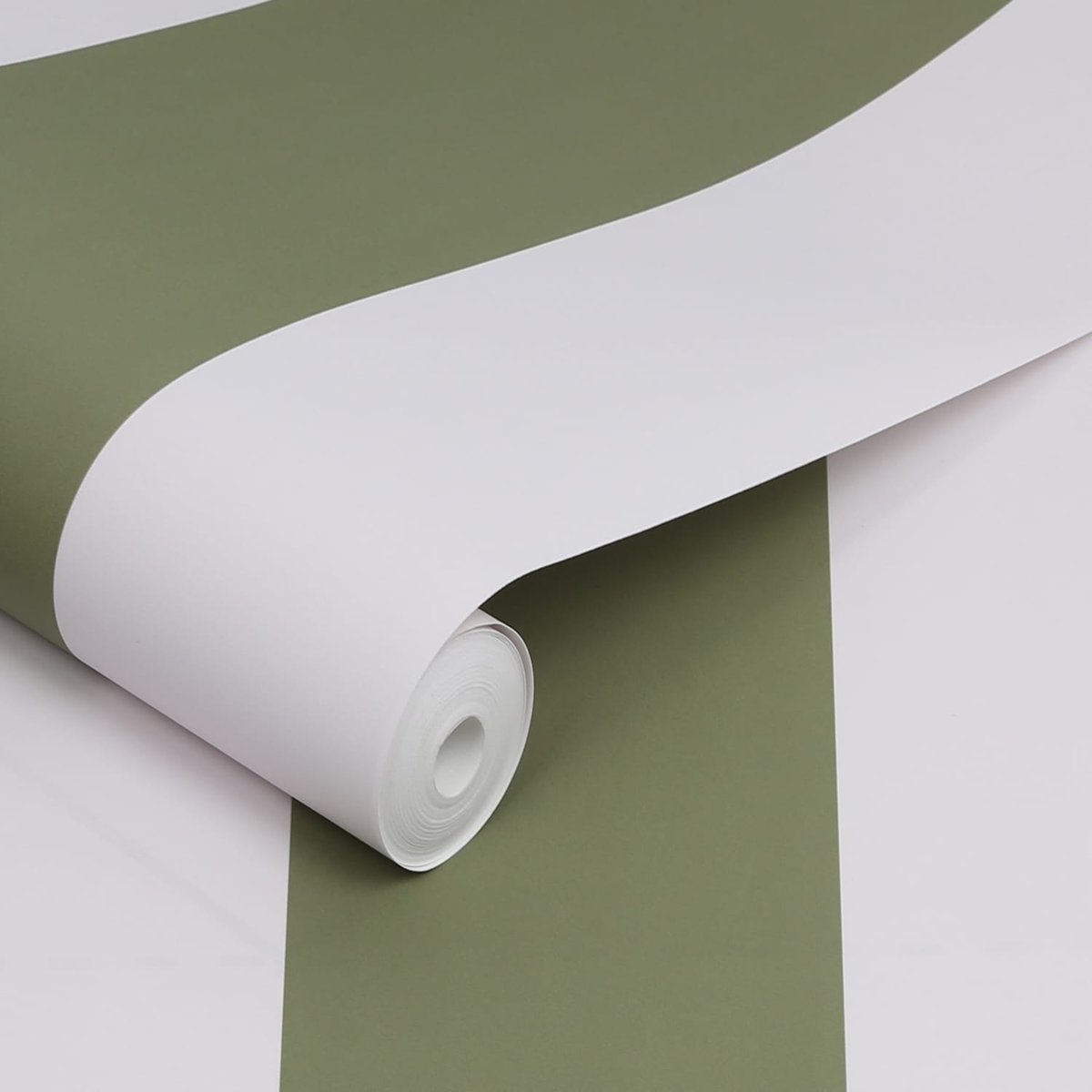 Papier peint Grandes rayures printanières vert, JOULES