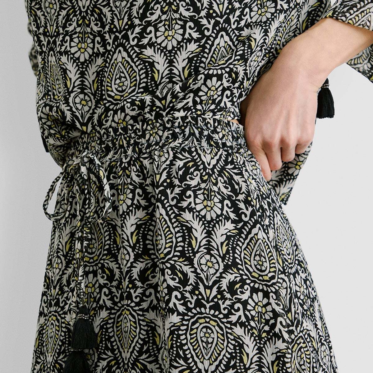 Jupe Longue À Imprimé Paisley noir, PEPE JEANS