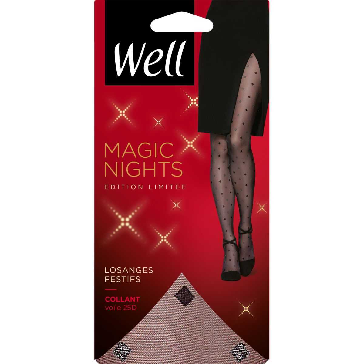 Collants fantaisies 25D MAGIC NIGHTS noir ébène, WELL