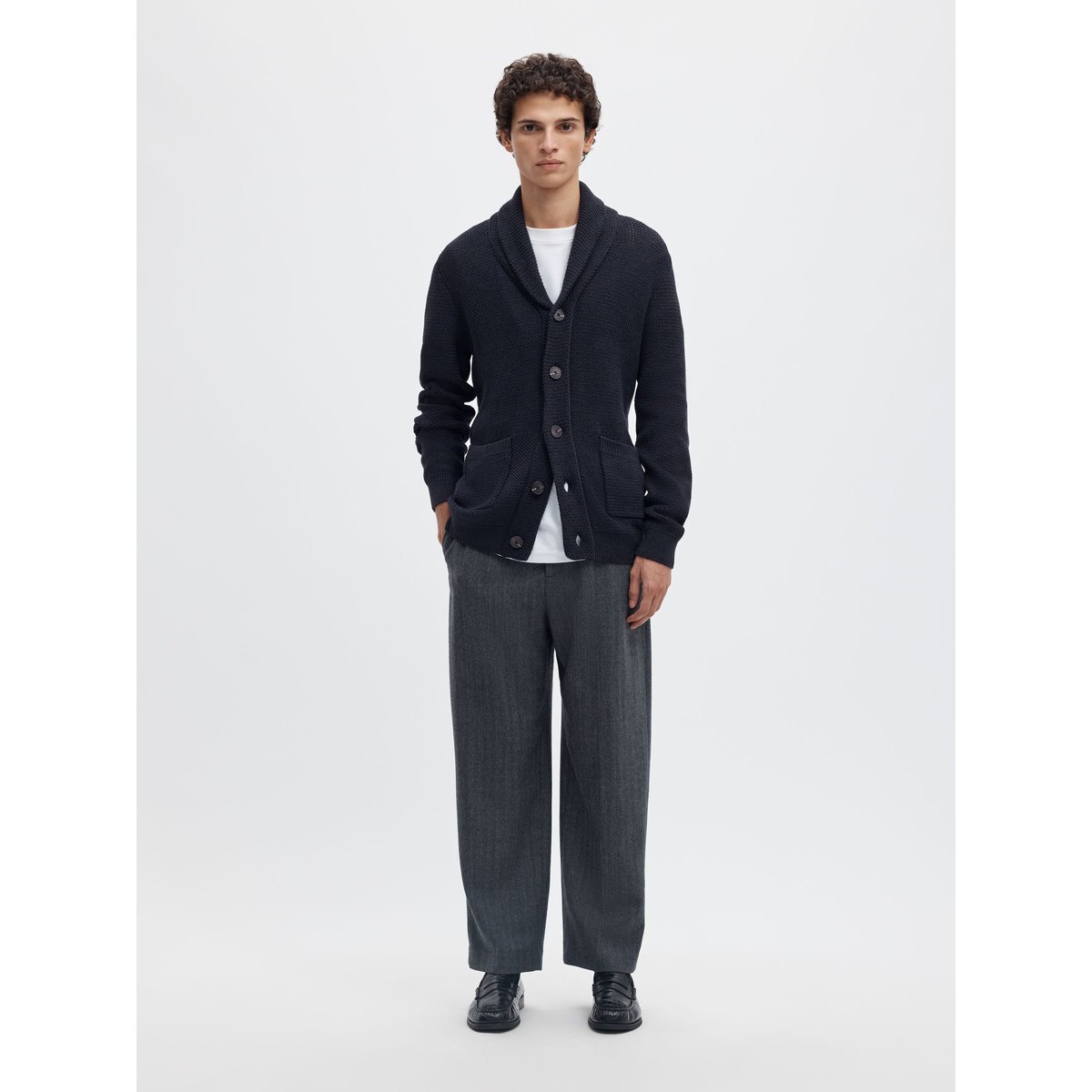 Cardigan En Maille maritime blue, SELECTED