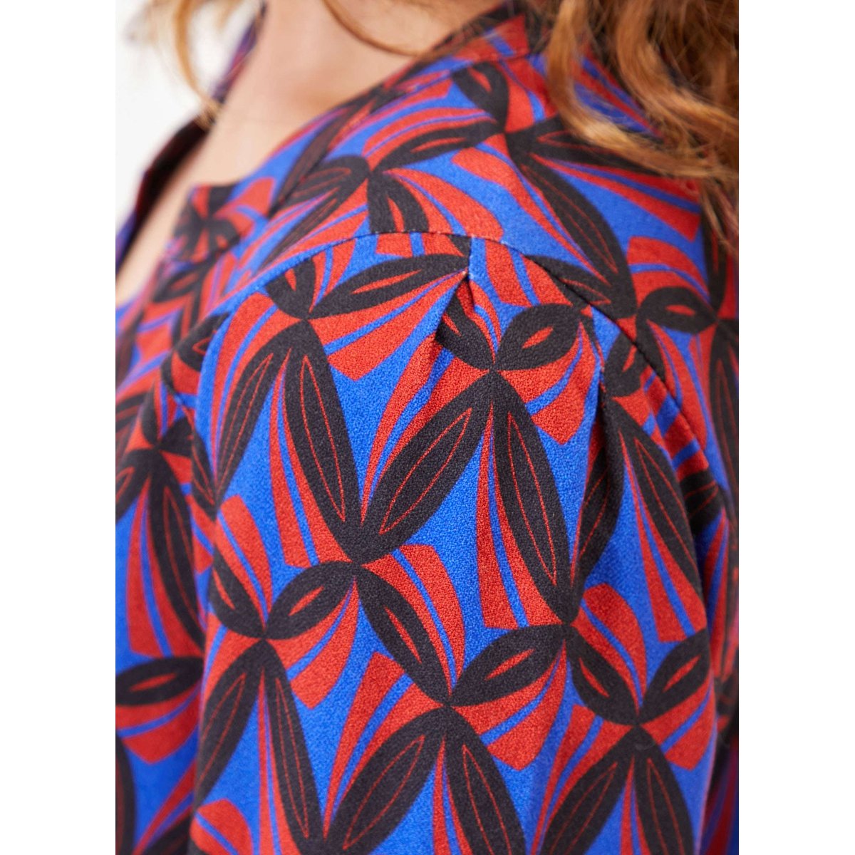 Blouse fluide imprimé BILIE bordeaux, PRINCESSE NOMADE