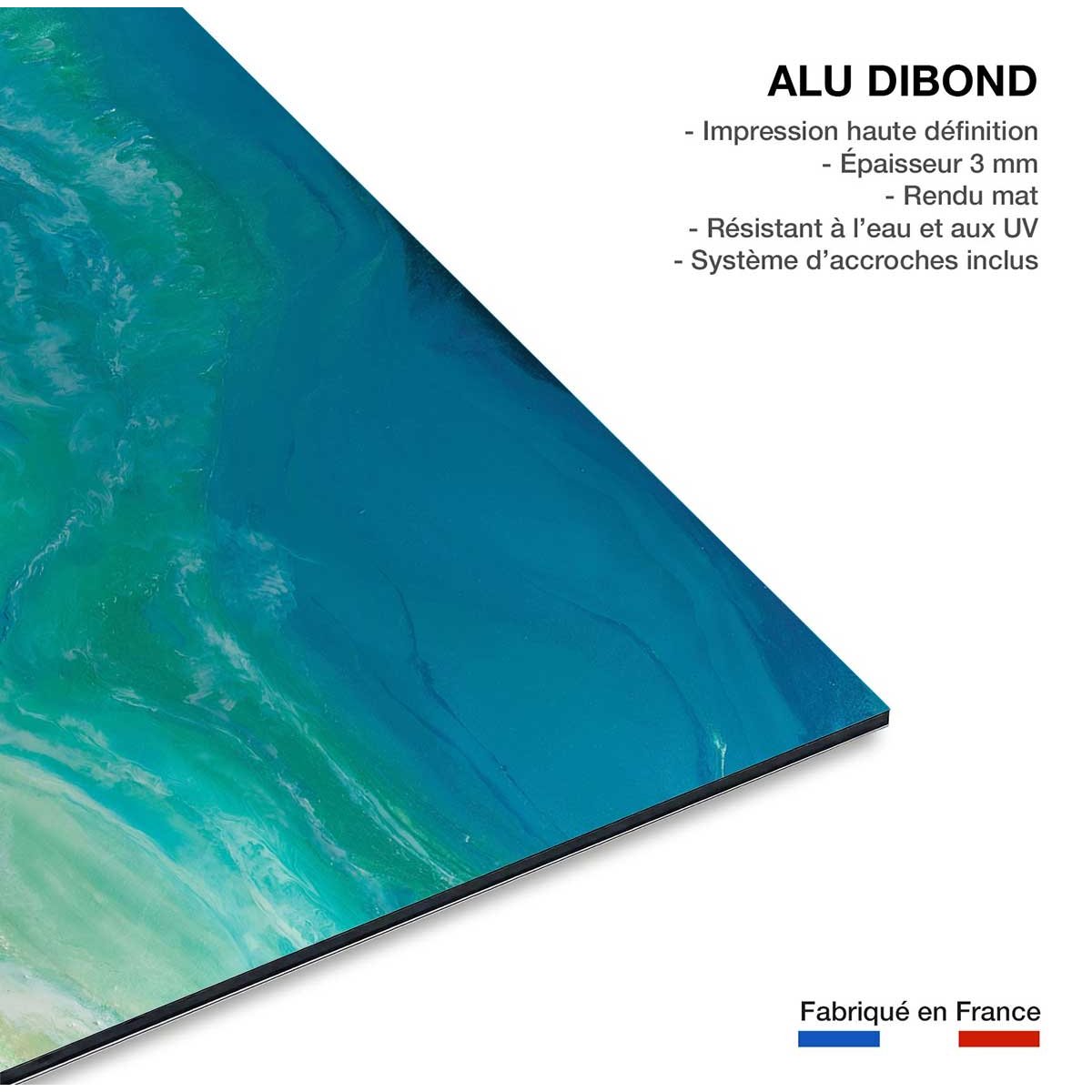 Tableau bleu fluide tableau alu dibond, HEXOA