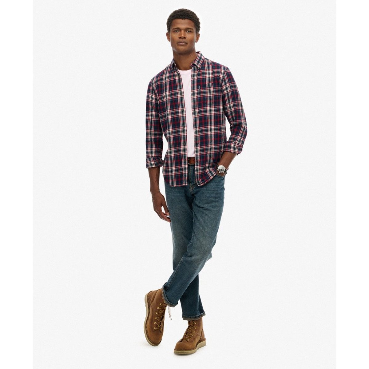 Chemise à Carreaux Vintage carreaux grace marine, SUPERDRY