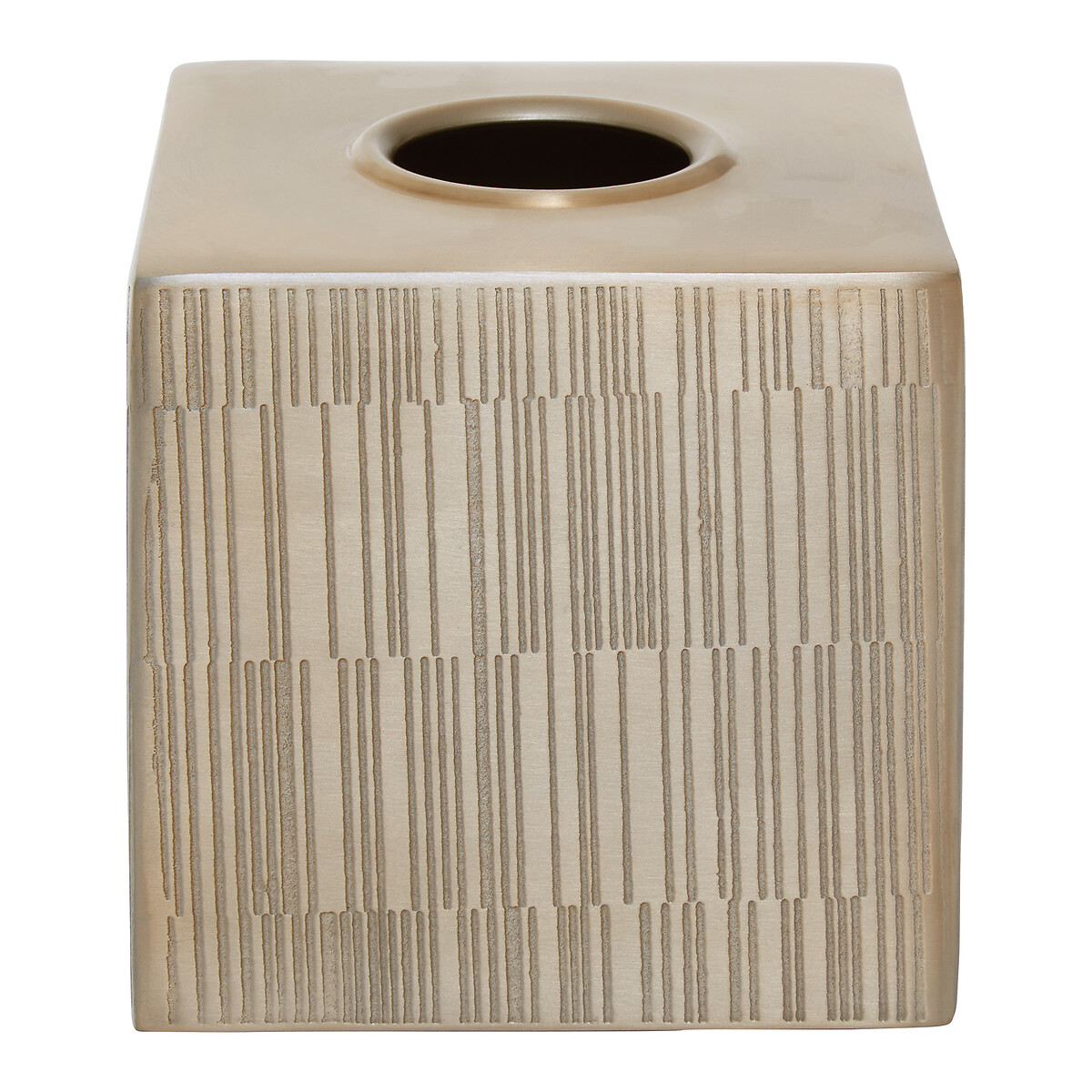 Etched Line Champagne Finish Tissue Box champagne, FIFTY FIVE SOUTH