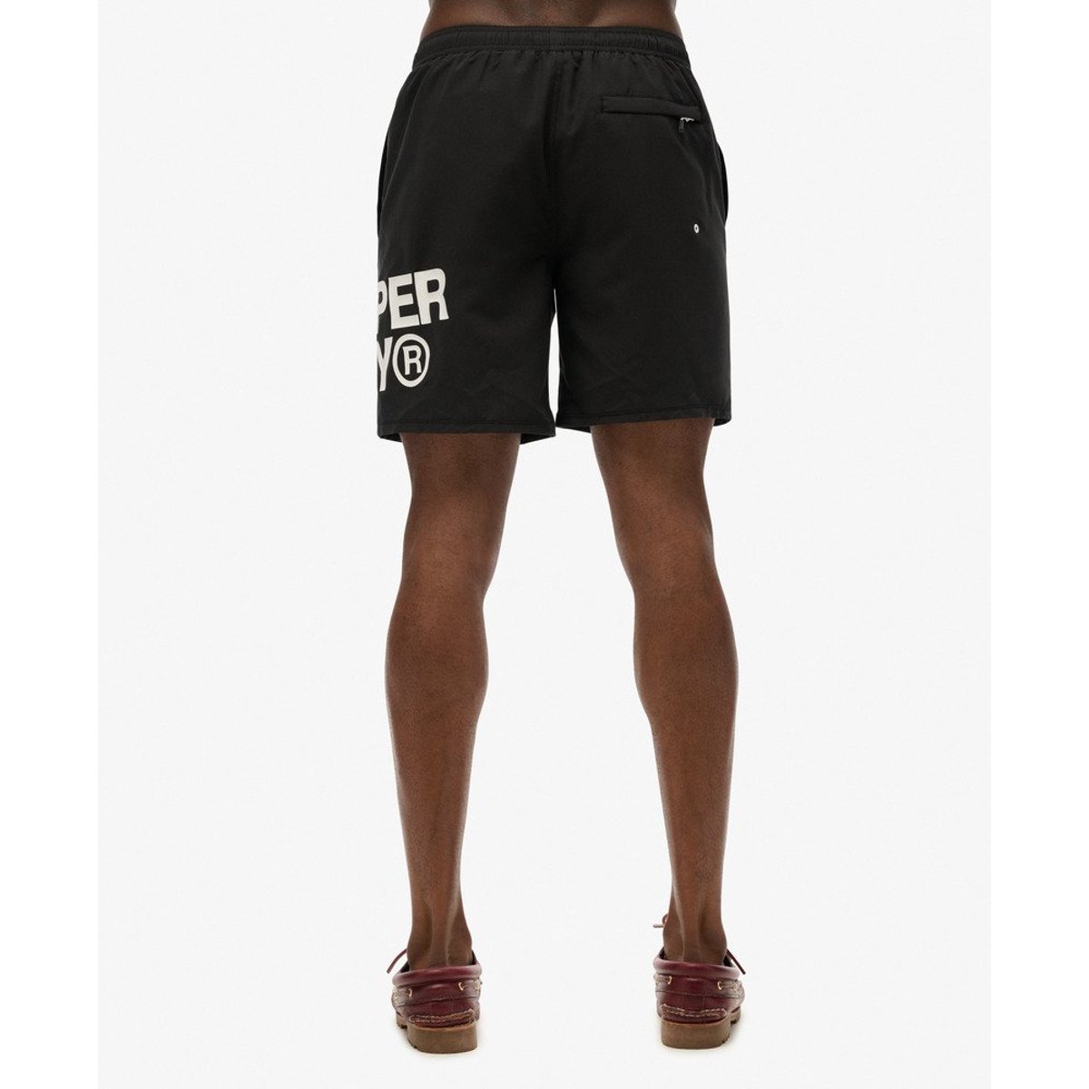 Short de bain à logo Sportswear longueur 43 cm noir, SUPERDRY