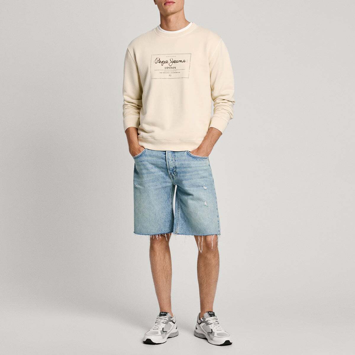 Sweat-Shirt Coupe Regular À Col Rond blanc cassé, PEPE JEANS