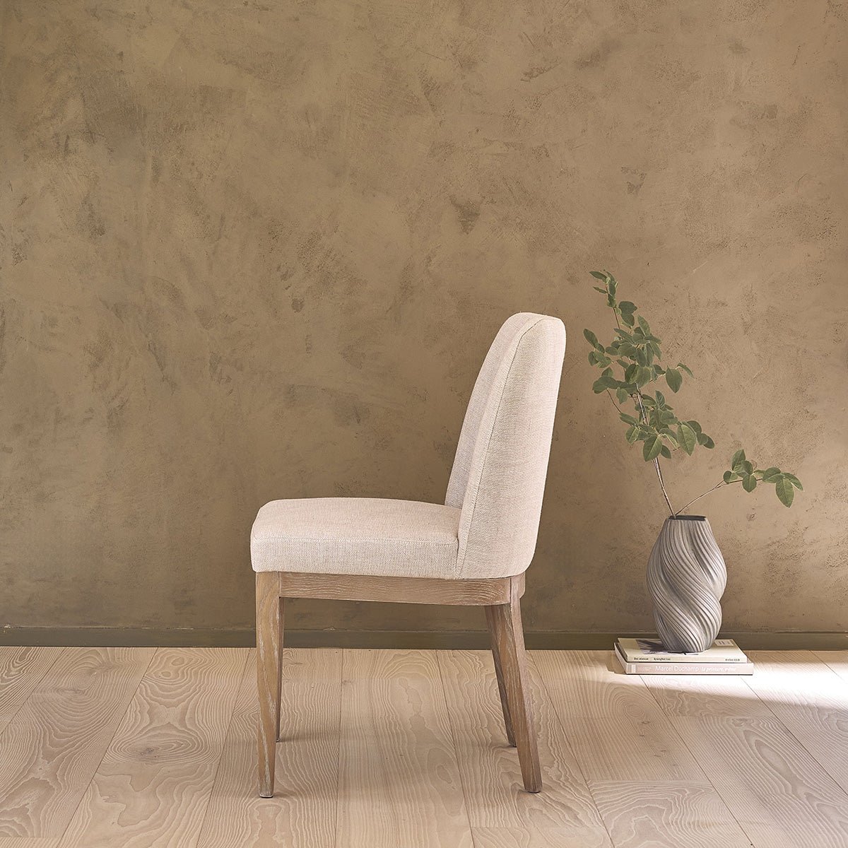 Chaise en chêne massif et lin MARGOT naturel, BERAH GETAH