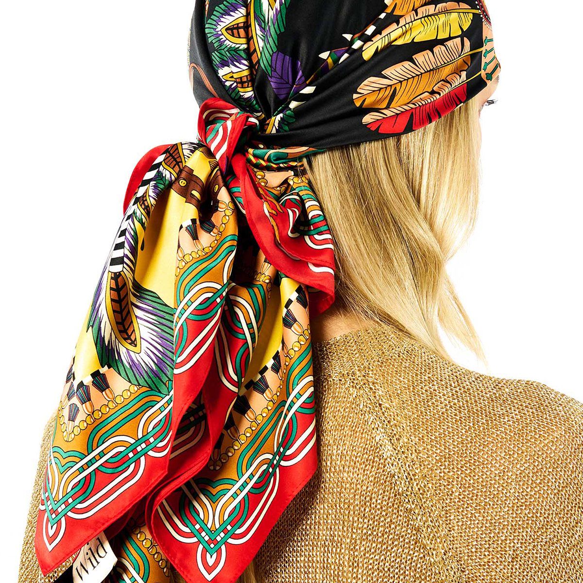 Foulard medium à motifs PONY PONY noir, WILD