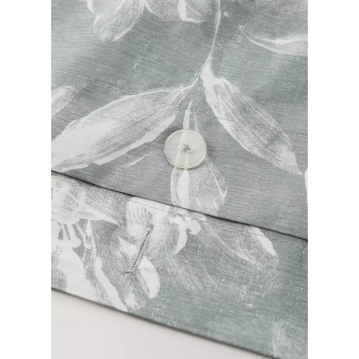 Housse de couette percale de coton fleurs vintage Lit 180/200 cm vert moyen, MANGO HOME