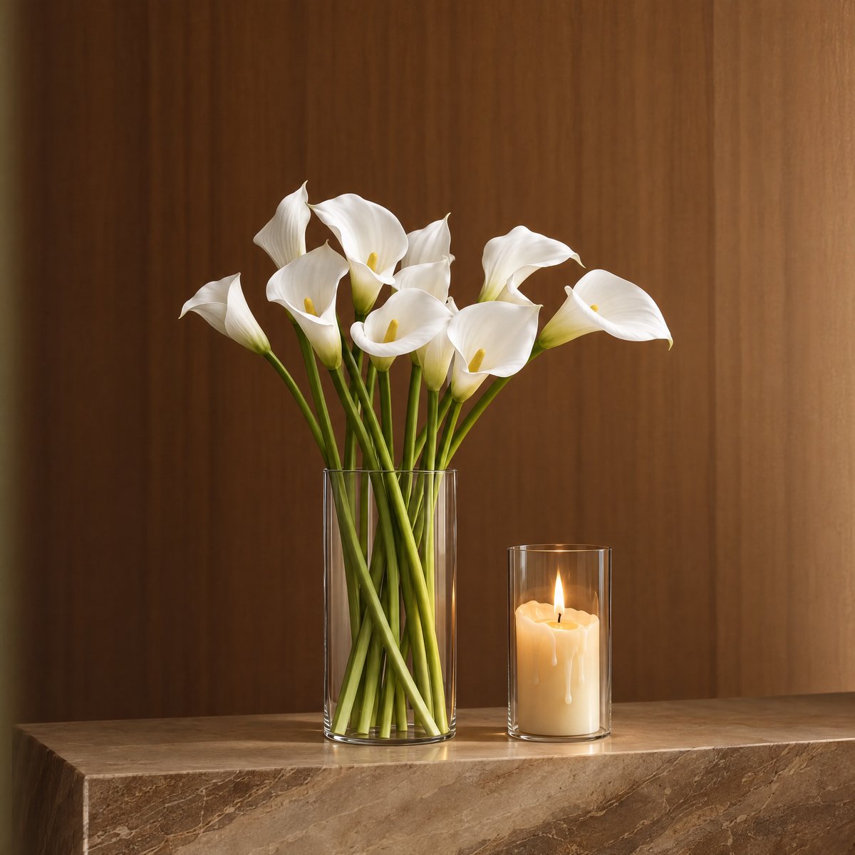 Tige d'arum artificielle H75 blanc, SIA