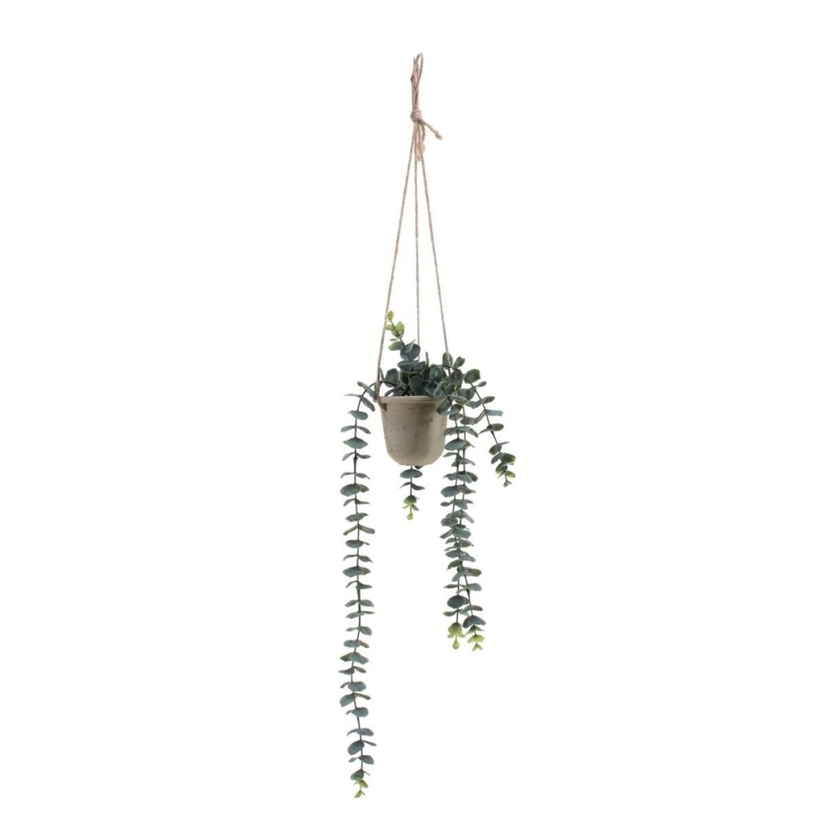 Plante artificielle tombante pot en papier maché 68cm beige, ORNAMI