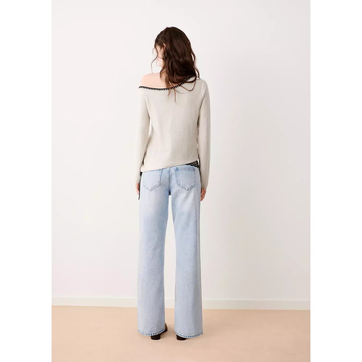 Pull-over coton asymétrique beige, MANGO TEEN