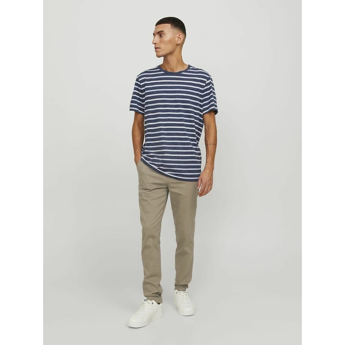 Lot de 2 chinos Marco beige + bleu marine, JACK & JONES