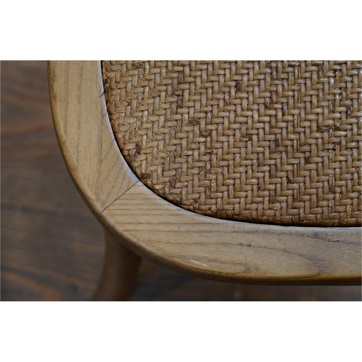 Chaises en bois massif et métal assise rotin (lot de 2) - BISTROT bois clair, HELLIN, DEPUIS 1862