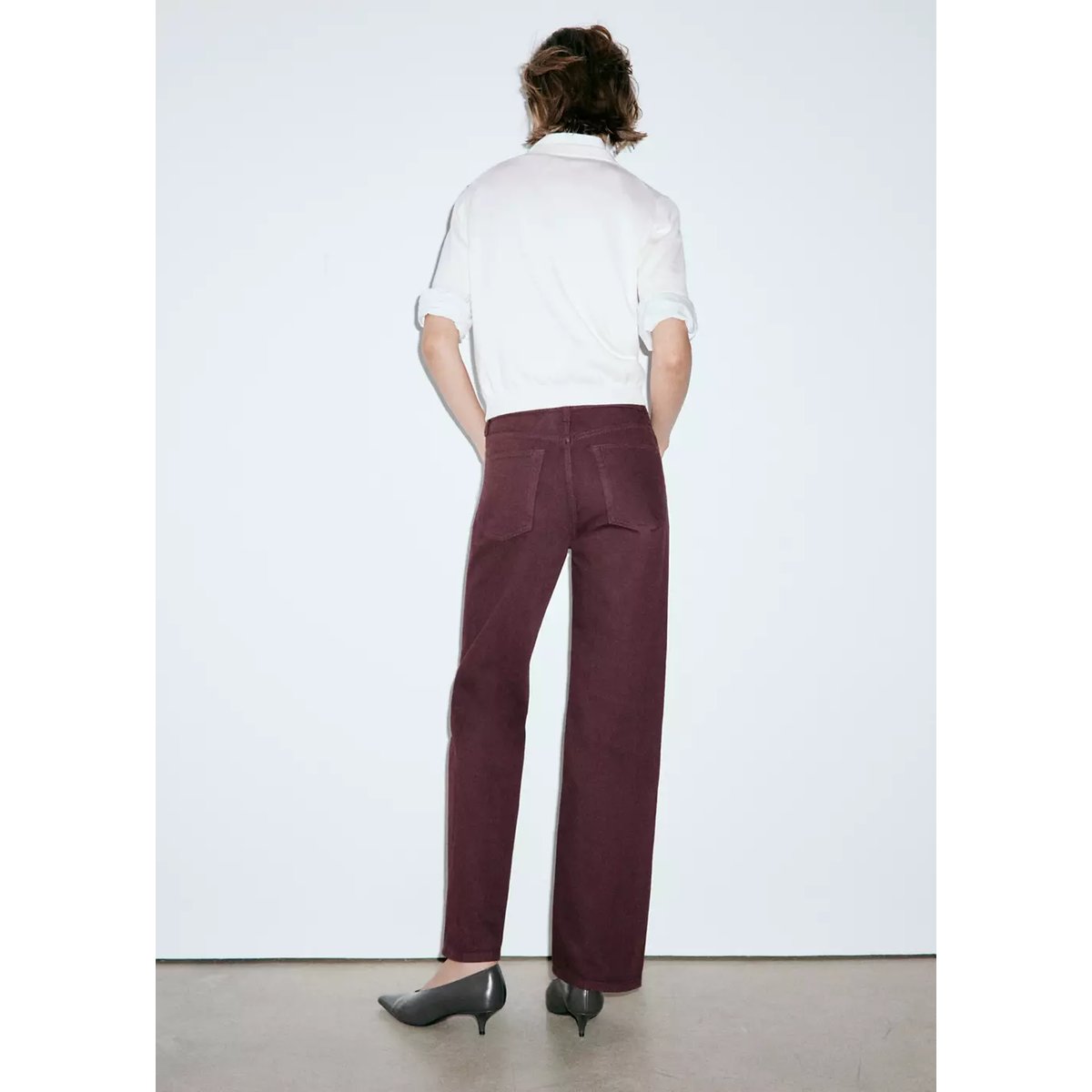 Jean Miami droit taille normale lie de vin, MANGO