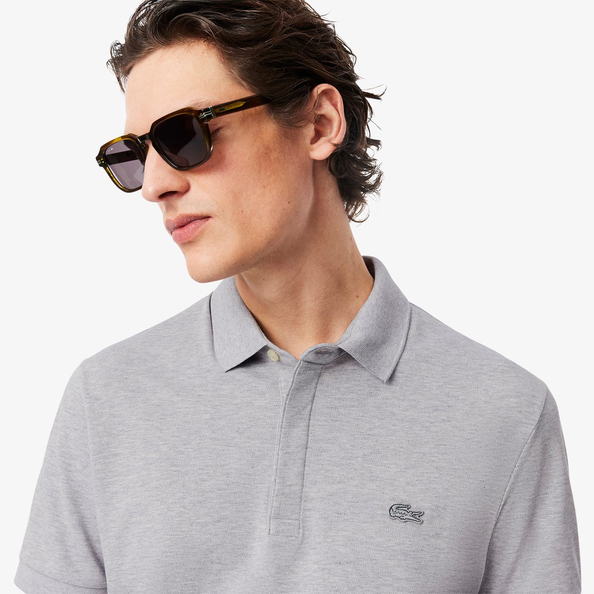 Polo Droit Maille Piquée Stretch Ph5522 gris-cca, LACOSTE