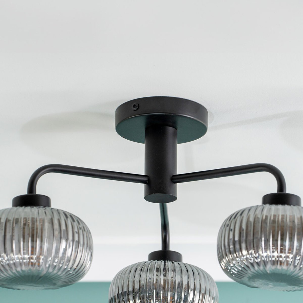 Arran 3-Light Bathroom Ceiling Light in Matte Black black, SO'HOME